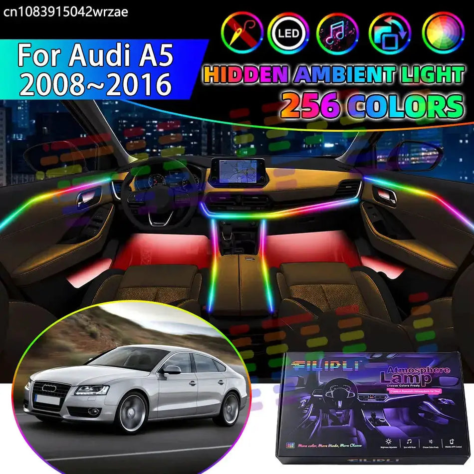 Interior LED Ambient Strips for Audi A5 8T 2008-2016 With App Control by InterCyprus Trading Ltd