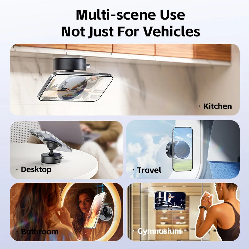 CrownQu Car Mount Magnetic Phone Holder &ndash; 360 Degree Rotation with Strong Suction