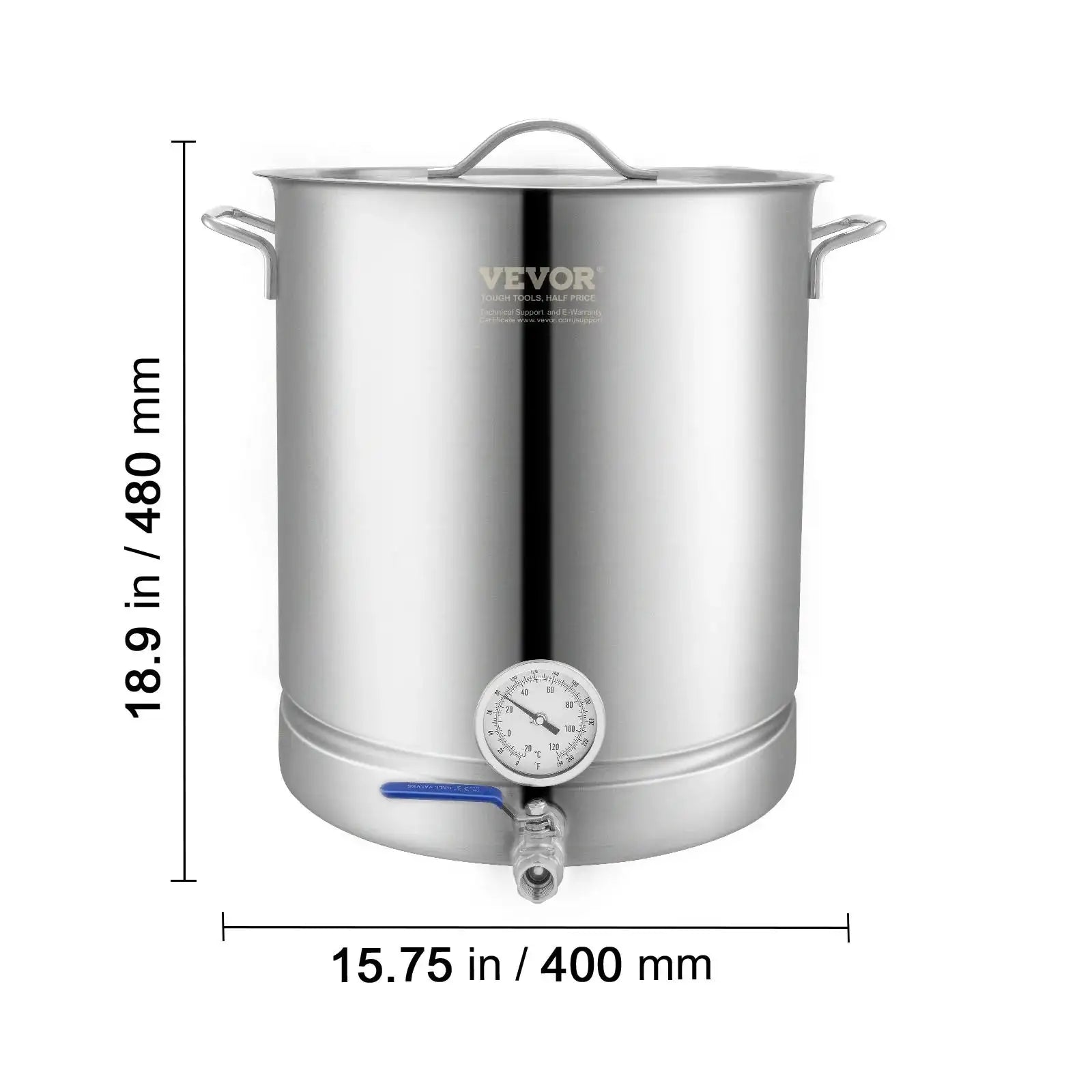 16 Gallon Stainless Steel Kettle Tri Ply Bottom 16gallon / United States