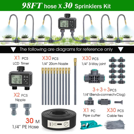 Dual Zone Smart LCD Garden Watering Timer &ndash; Rain Delay Ready A-30m kit