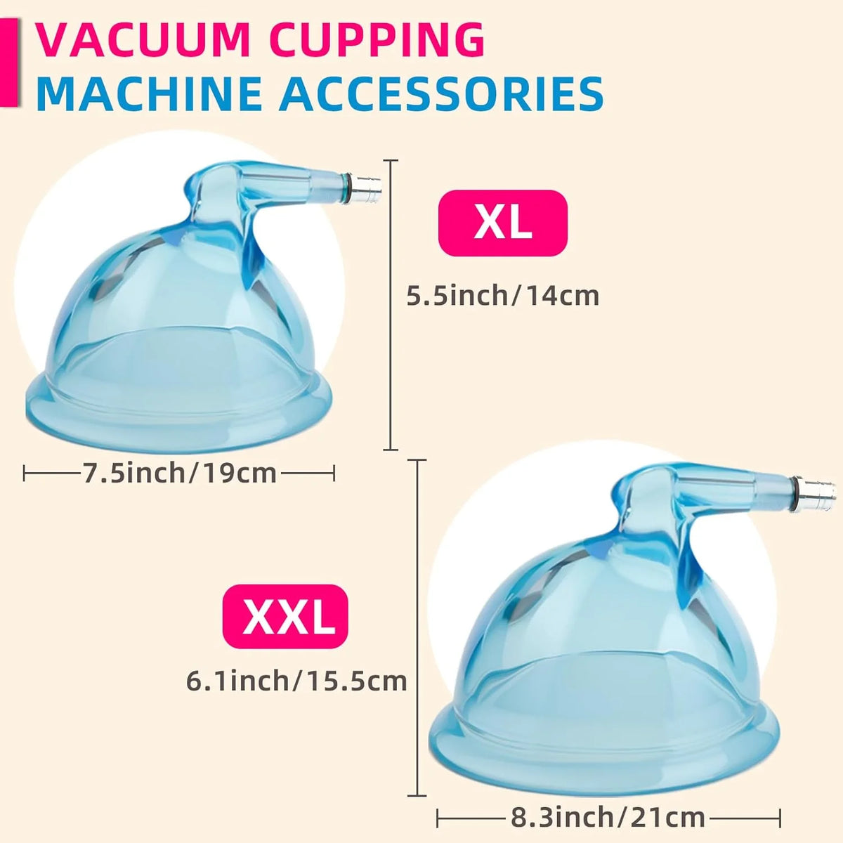 Colombian Buttocks Cups XXL With Y Hose &ndash; Vacuum Therapy