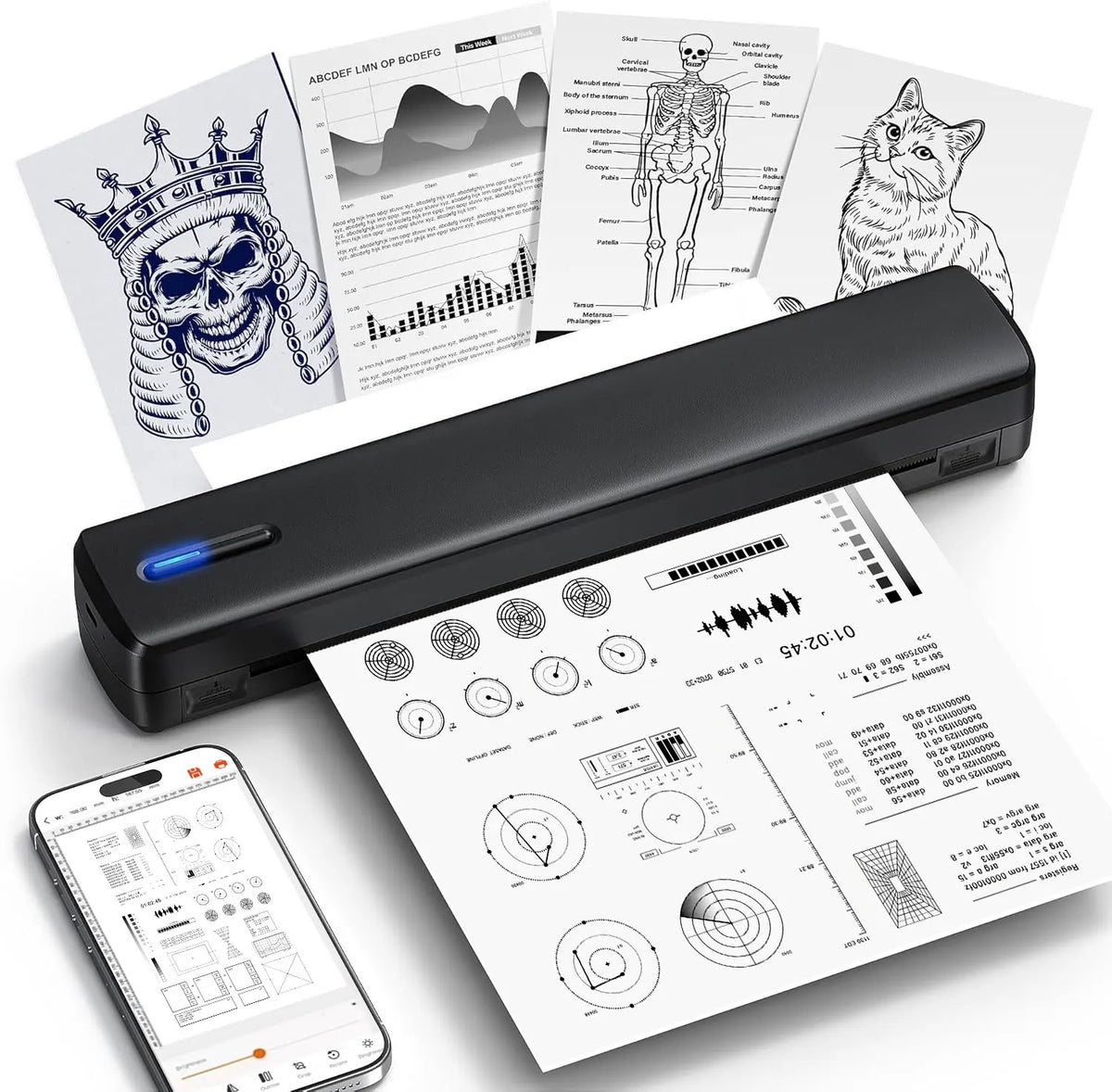 Portable A4 Thermal Printer &ndash; Bluetooth and App Connectivity