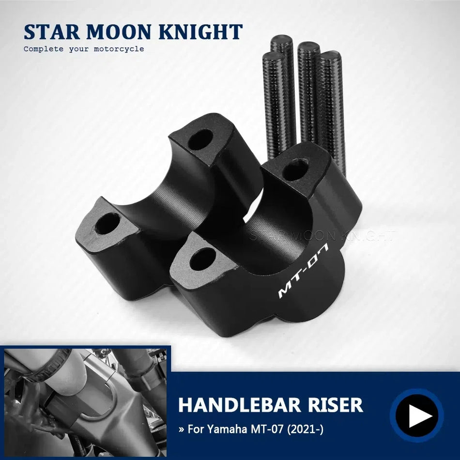 Elevador de Guiador Yamaha MT-07, Extensão de Abraçadeira de Barra em Alumínio para 2021-2023, Posição Mais Alta, Durável