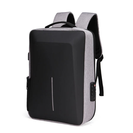 Men's Anti-Theft Backpack &ndash; High-Capacity Travel USB Charger Light Gray