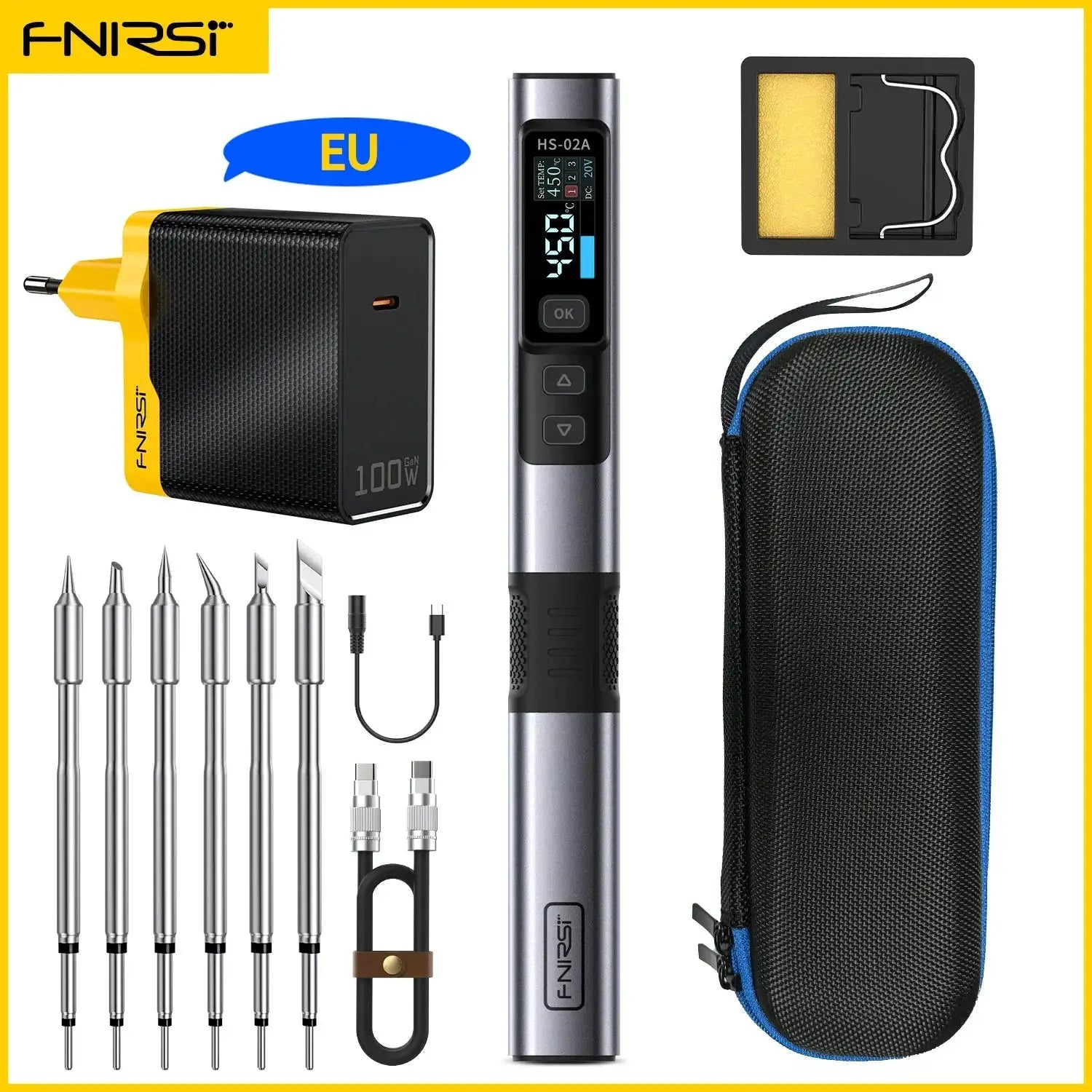 Reworking Files HS-02 Soldering Iron 24V DC 100-450℃ Adjustable Temperature 100W PD for ...