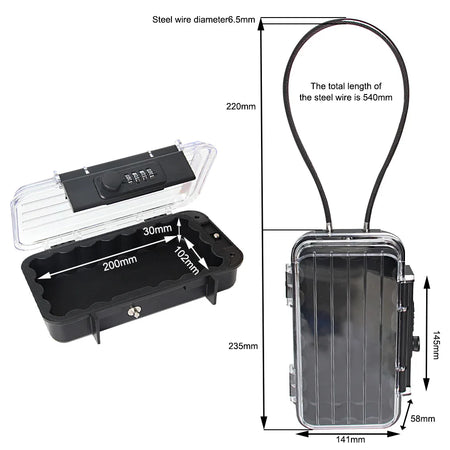 Transparent Waterproof Password Box &ndash; Removable Cable