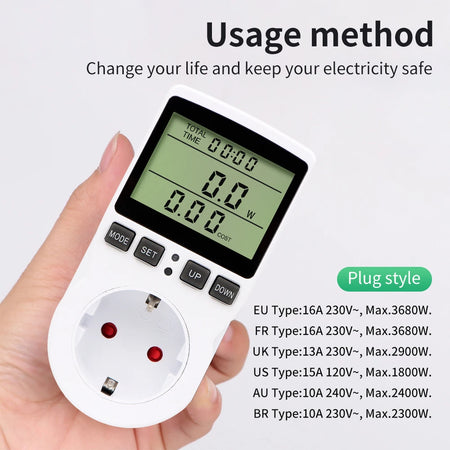 V060 Digital Power Meter Socket &ndash; Energy Monitoring