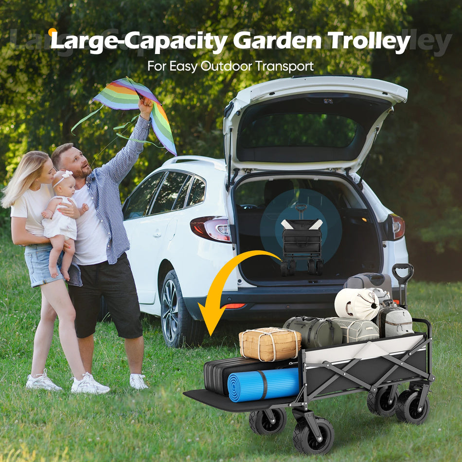 Складная тележка для пляжа с большой вместимостью