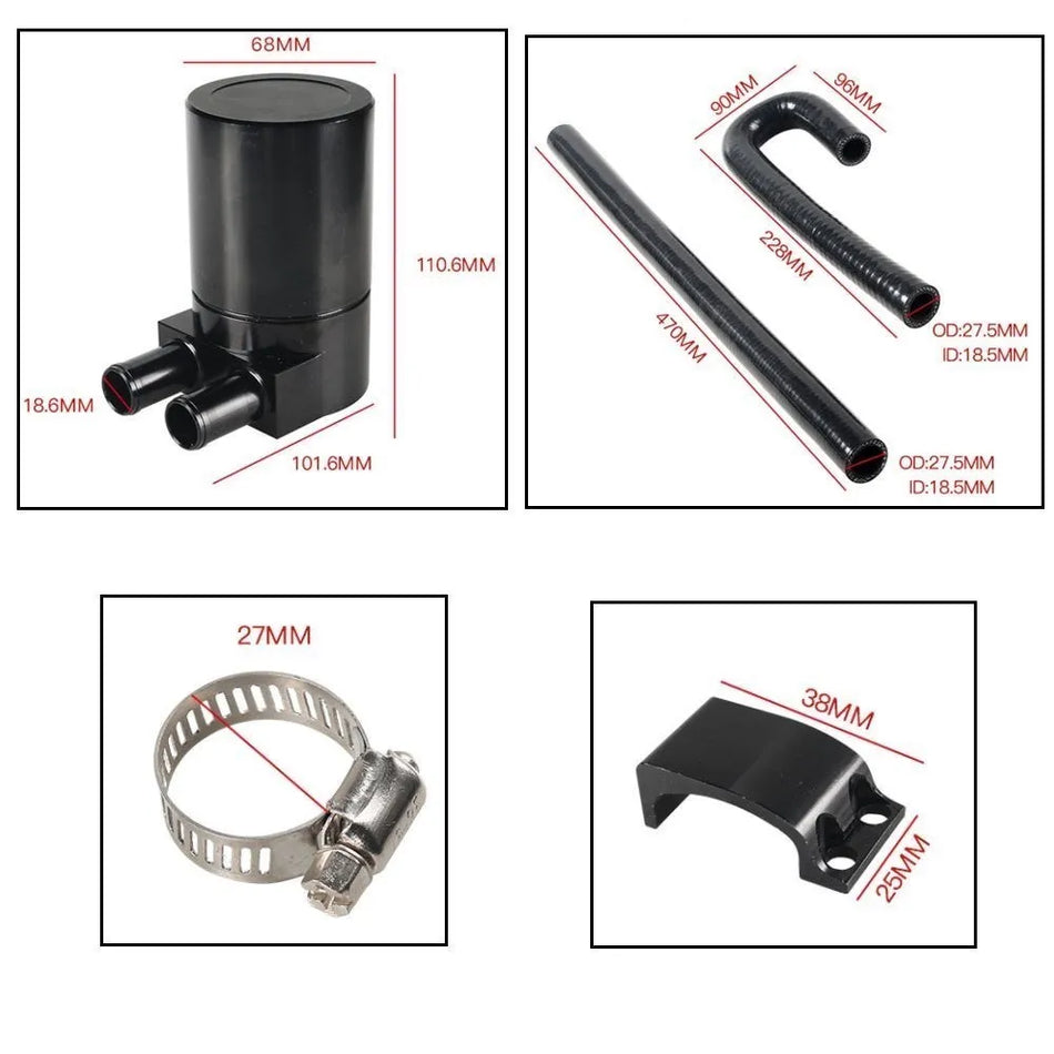 Oil Catch Can Tank for BMW N54 335i, Aluminum and Silicone Radiator Hose Upgrade Kit