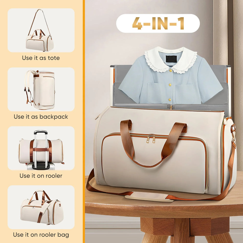 Bolsa de ropa plegable con correas de traje colgantes desmontables