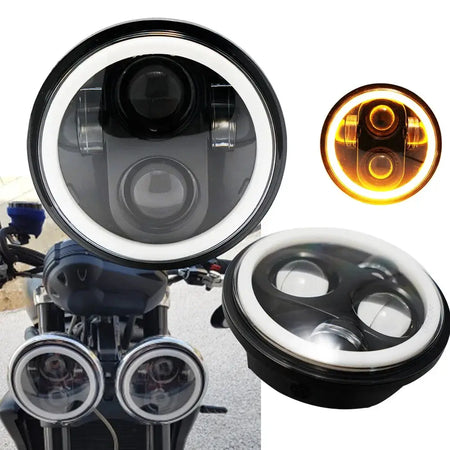 2x 5.75 inch led headlight High/Low beam halo for Speed Triple & Street Triple & Thunder 5 3/4" projector by InterCyprus Trading Ltd