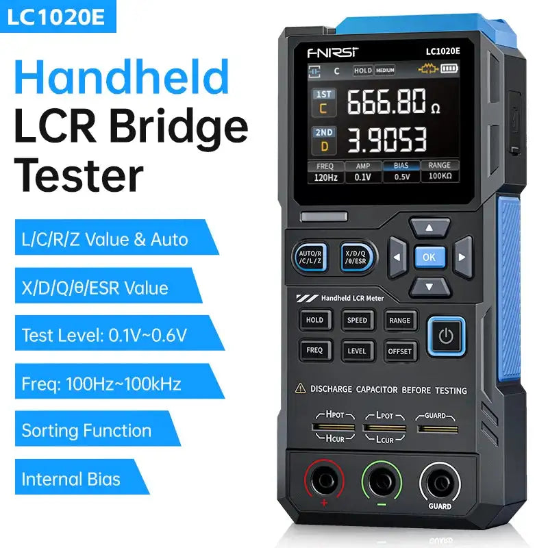 FNIRSI LC1020E Handheld LCR Meter Auto LCR 2.8 Color Screen