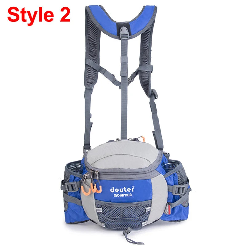 Outdoor Waist Pack &ndash; Detachable Strap and Bottle Holders Blue 2