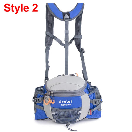 Outdoor Waist Pack &ndash; Detachable Strap and Bottle Holders Blue 2