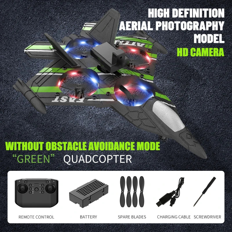 Hywiwine RC Plane &ndash; Aerial Photography with Obstacle Avoidance Green with camera
