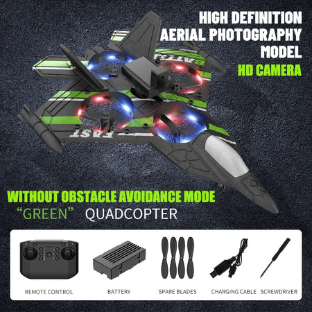 Hywiwine RC Plane &ndash; Aerial Photography with Obstacle Avoidance Green with camera