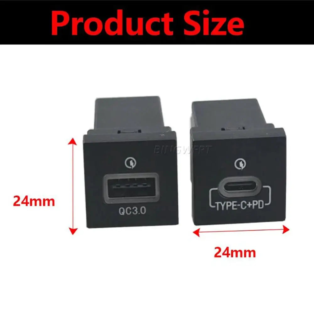 For VW Golf 6 Jetta 5 MK5 Scirocco 2010 2011 2012-2014 Car USB Charger Quick Charge QC3.0 Auto Phone Charging Adapter Button by InterCyprus Trading Ltd