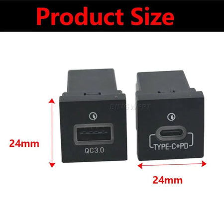2PCS Car USB Charger PD Quick Charge QC3.0 Phone Charging Adapter Outlet Button For VW Golf 6 Jetta 5 MK6 Scirocco 2006-2012 by InterCyprus Trading Ltd