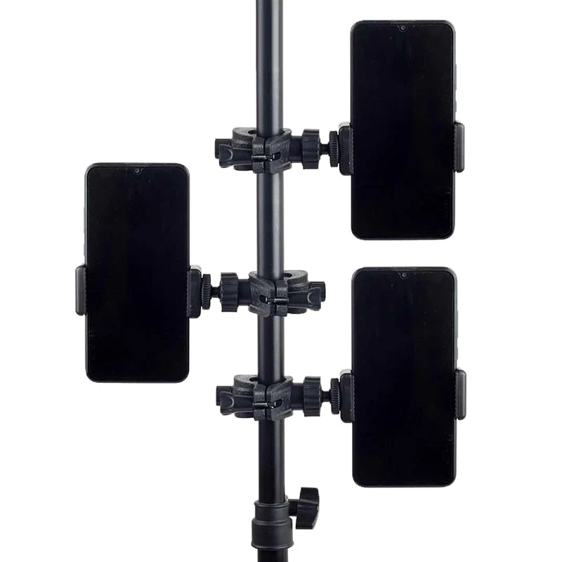 SLR Camera Phone Holder for Circular Lamp Tripod - 360&deg; Rotating Bracket