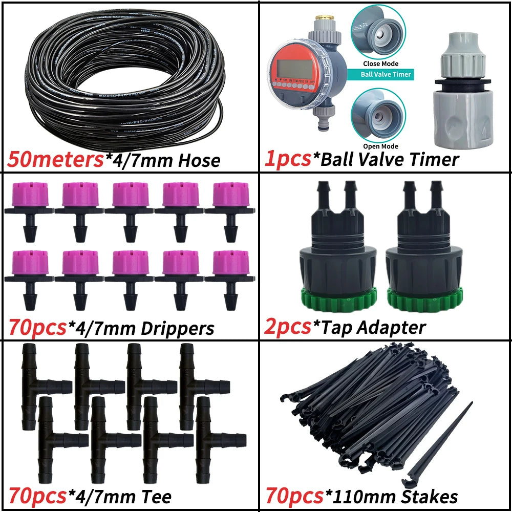 Oasis 5-50M Garden Micro Drip Irrigation Kit &ndash; Auto Watering 50M KIT-E