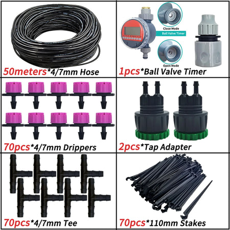 Oasis 5-50M Garden Micro Drip Irrigation Kit &ndash; Auto Watering 50M KIT-E