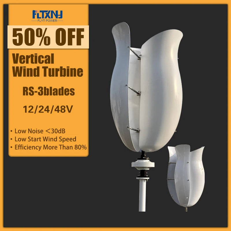 Turbina Eolica Verticale MPPT da 3000W a Basso Vento 12V 24V 48V