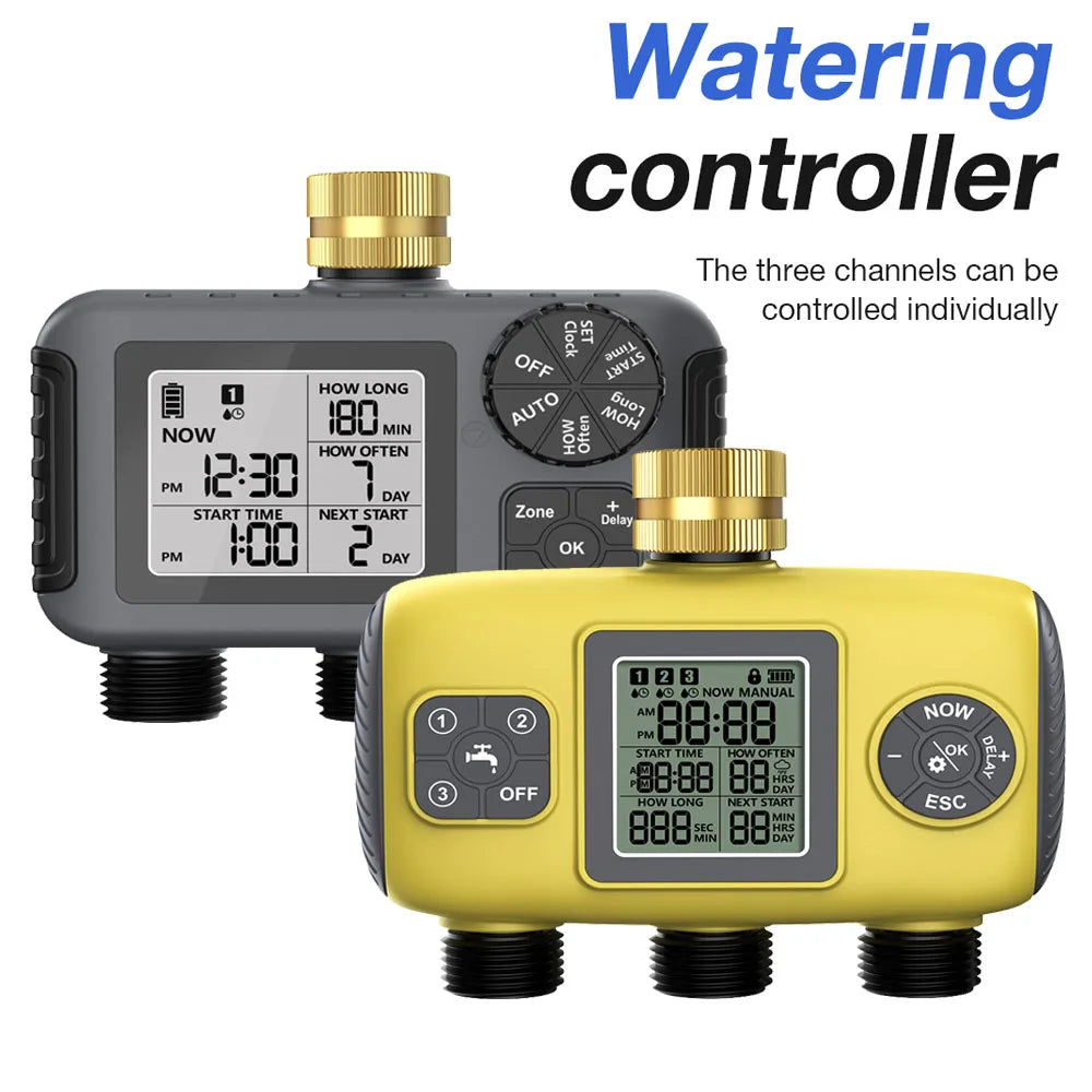3-Outlet Automatic Water Timer &ndash; Smart Garden Irrigation