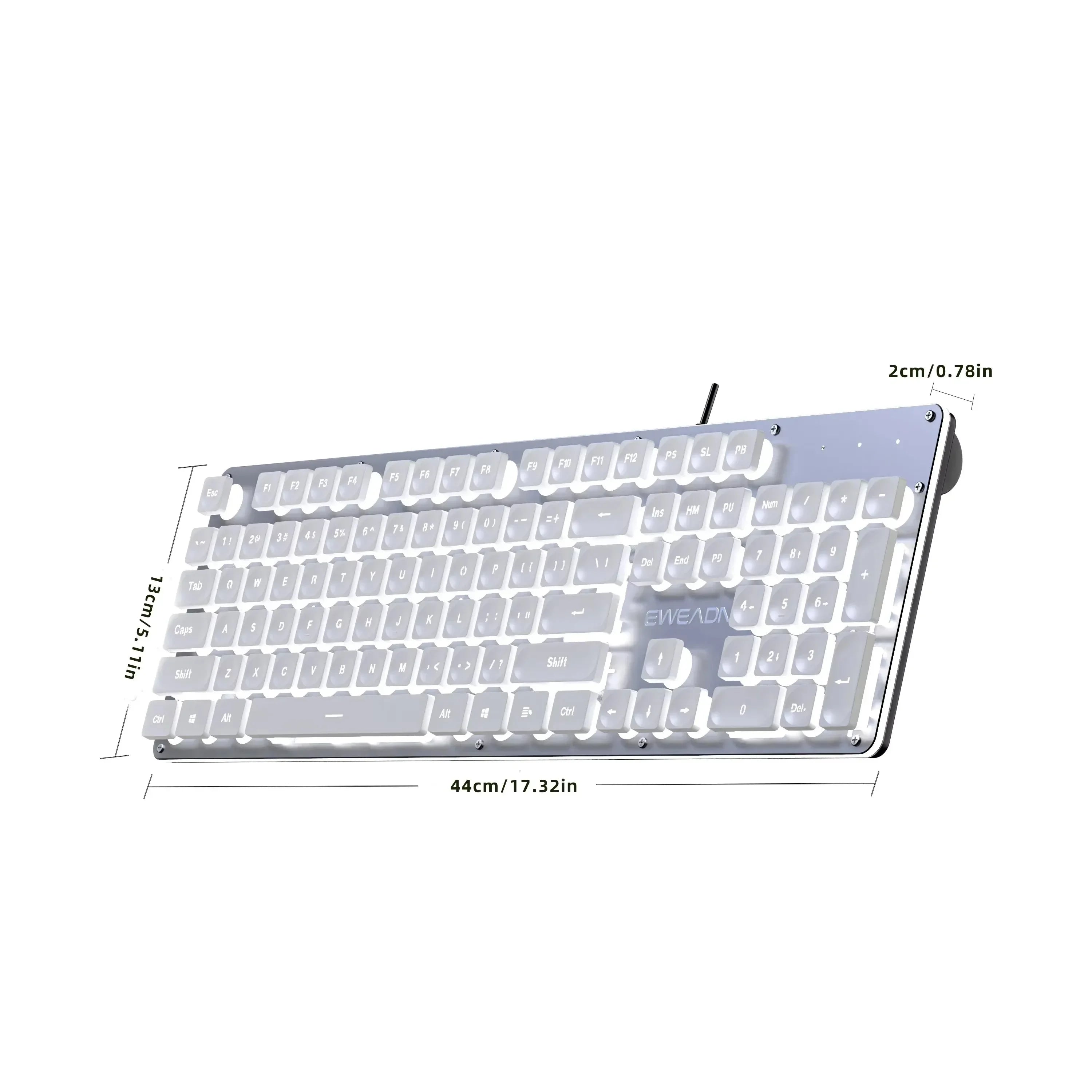 EWEADN GX710 &ndash; Mute Keyboard With White Backlight, Wired