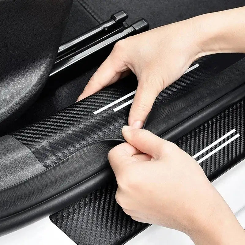AYGO Car Door Sill Protector Carbon Fiber Anti Scratch 4Pcs