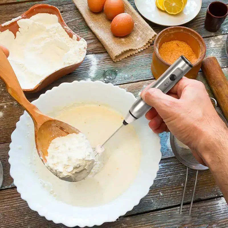 Wireless Milk Frother USB Rechargeable Handheld Whisk