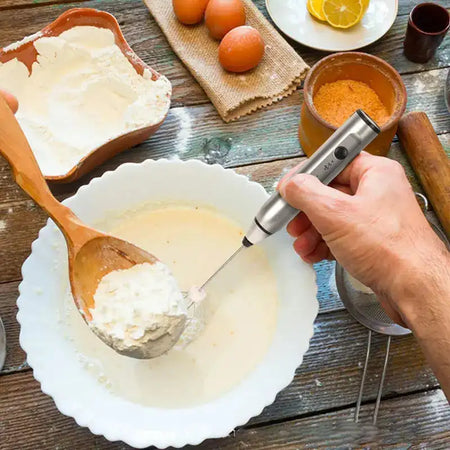 Wireless Milk Frother USB Rechargeable Handheld Whisk