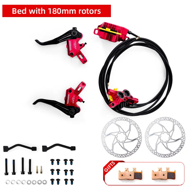 ONIRII IIIPRO R2X4 MTB Hydraulic Disc Brake &ndash; Ultra Braking Red with rotors / CHINA