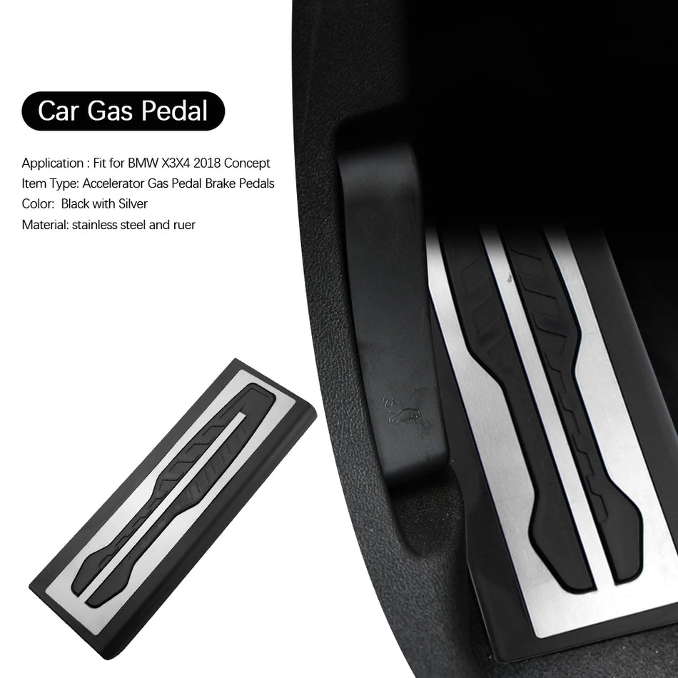 Pedalų rinkinys BMW X4 G02 F97 F98 ir X3 G01 automatinėms - nerūdijančio plieno ir gumos