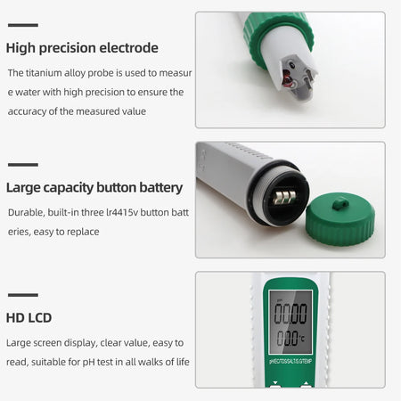 6 In 1 Water Quality Tester &ndash; High Precision PH EC TDS
