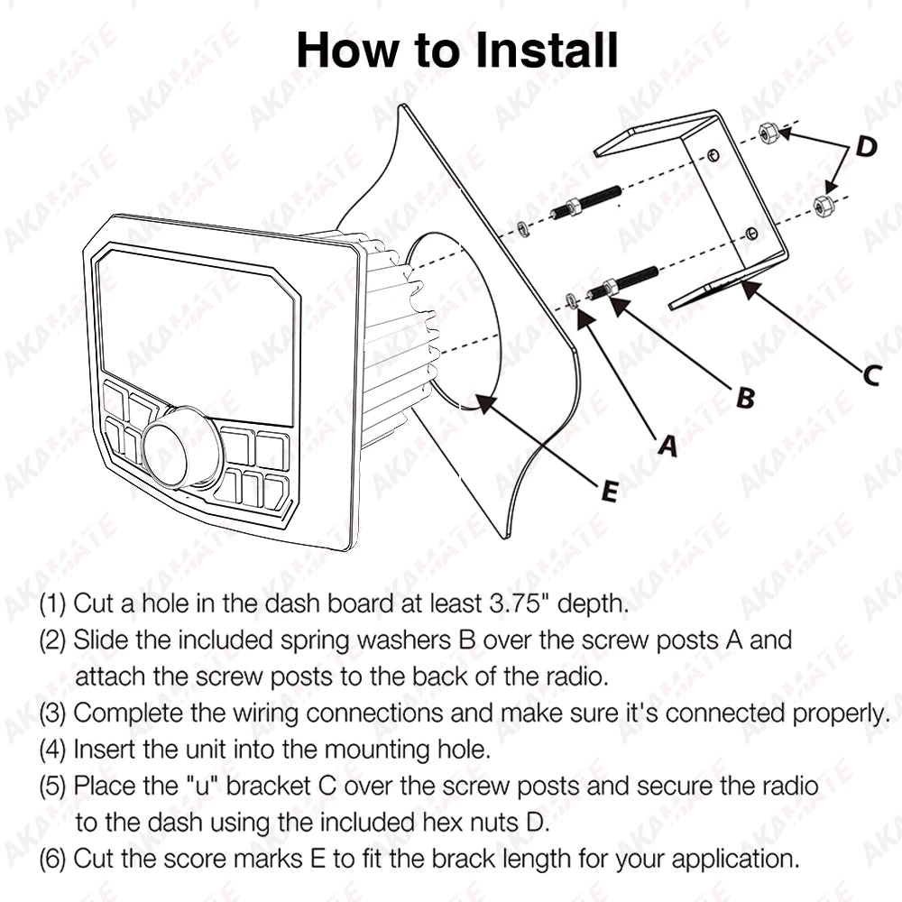 AKAMATE MS-21RV &ndash; Waterproof Bluetooth Stereo 4x50W