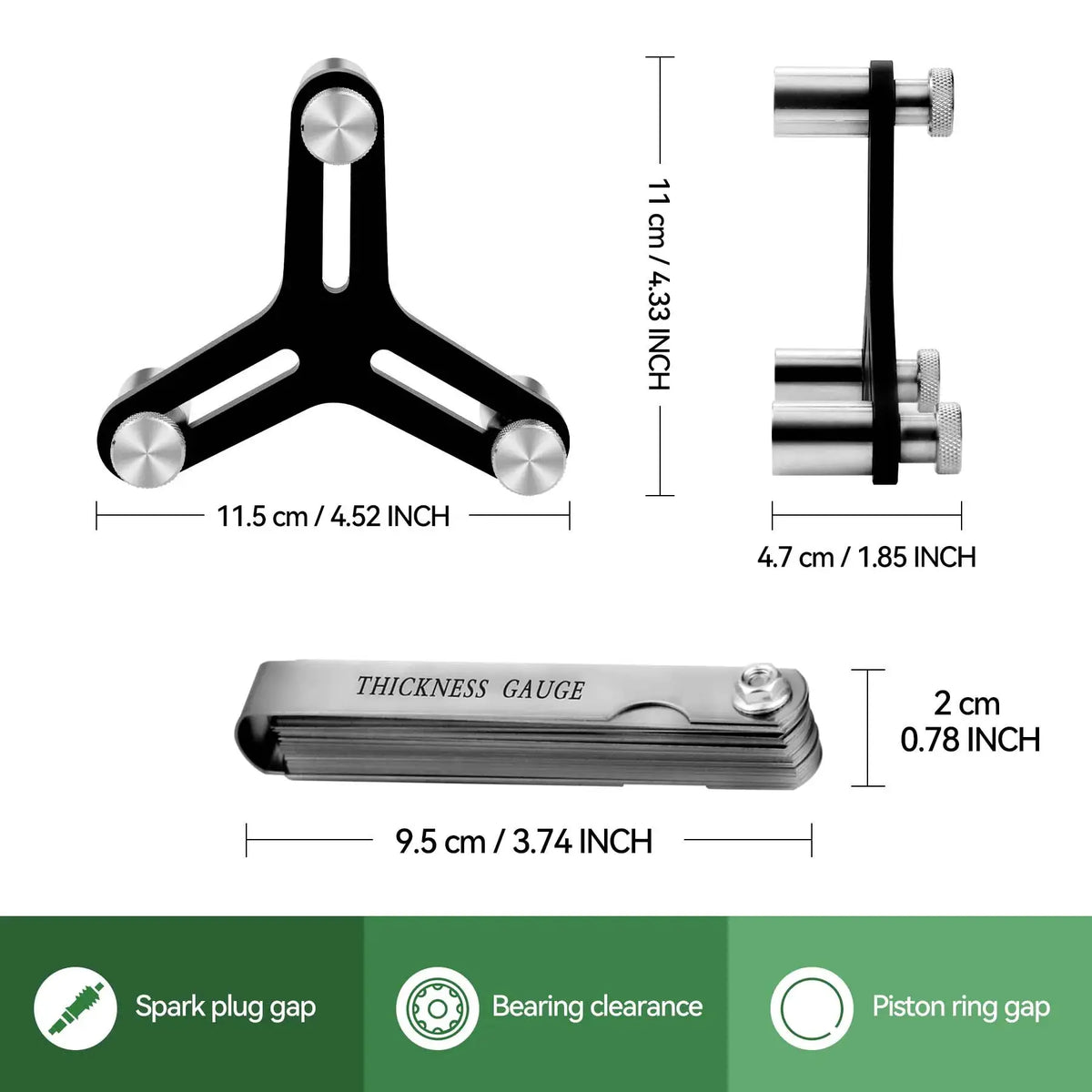 7075 Billet Aluminum Engine Piston Ring Squaring Tool Compatible for 2" to 5" Bore And Gap with 32 Blades Feeler Gauge Gap Measu by InterCyprus Trading Ltd