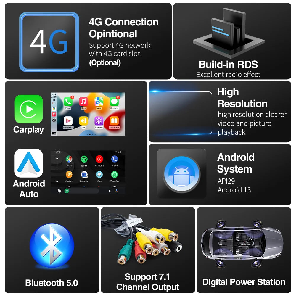 Toyota 7 Inch Universal Car Radio &ndash; Wireless CarPlay