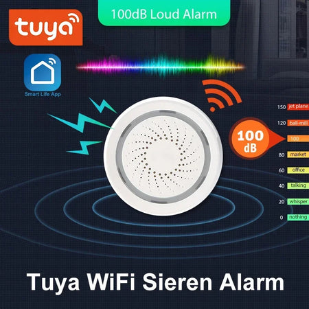 Tuya Smart Alarm Siren Sensor WKD-ALM01 &ndash; 100dB Ultra Loud