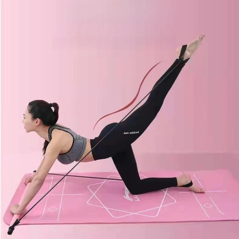Barra de Pilates em Aço Inoxidável com Pegas em Espuma e Corda de Tensão