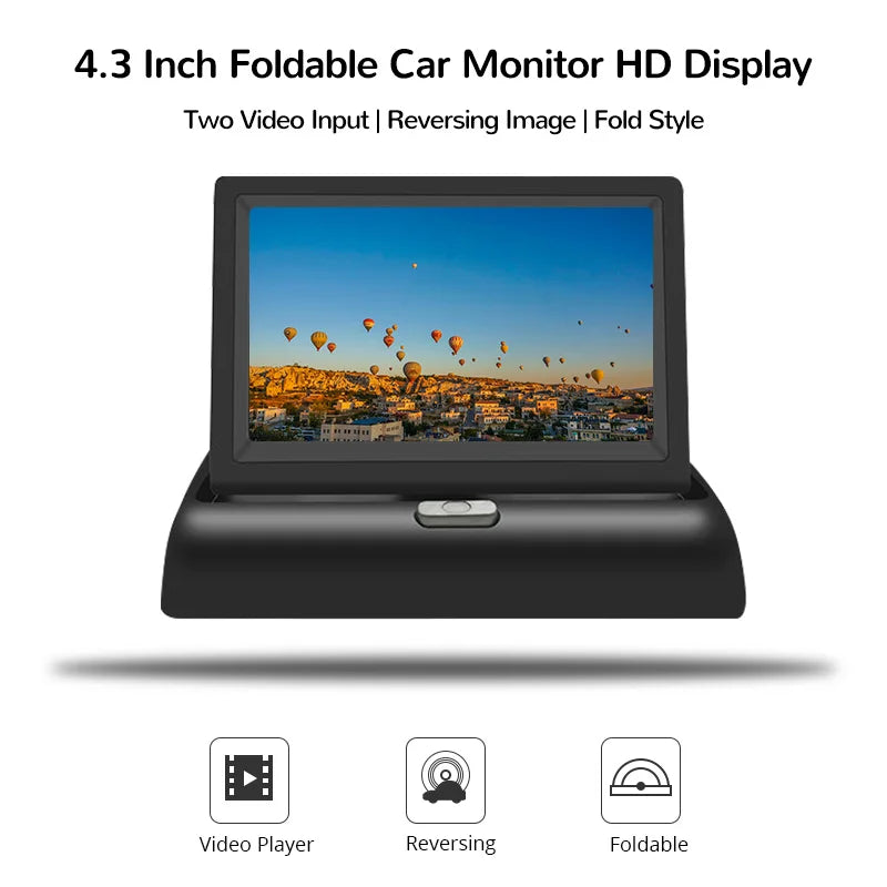 E-ACE 4.3 Inch Car Rear View Monitor - Folding Easy Install