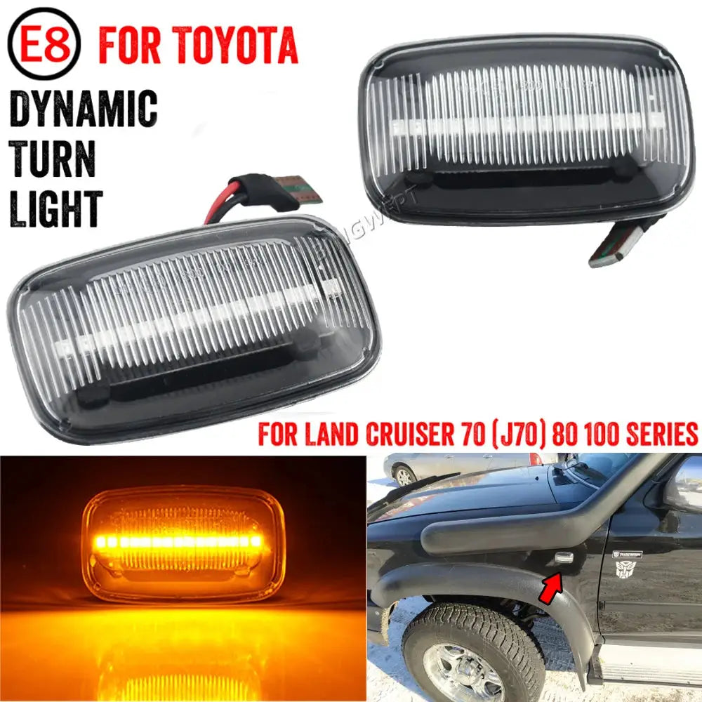 2PCS Turn Signal Light Blinker Indicator Lamp For Land Cruiser 80 Series 1990-1997 For Land Cruiser 100 Series 1998-2007 by InterCyprus Trading Ltd