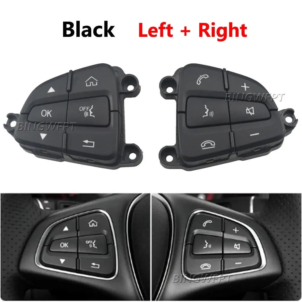 1pair Black/Moka Color Steering Wheel Control Switch Buttons For BENZ C GLC Class W205 W253 A0999050200 A0999050300 by InterCyprus Trading Ltd