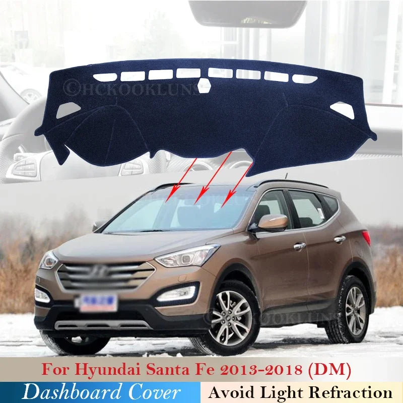 Cubierta de tablero de poliéster con diseño de Transformers para Hyundai Santa Fe DM IX45 2013-2018