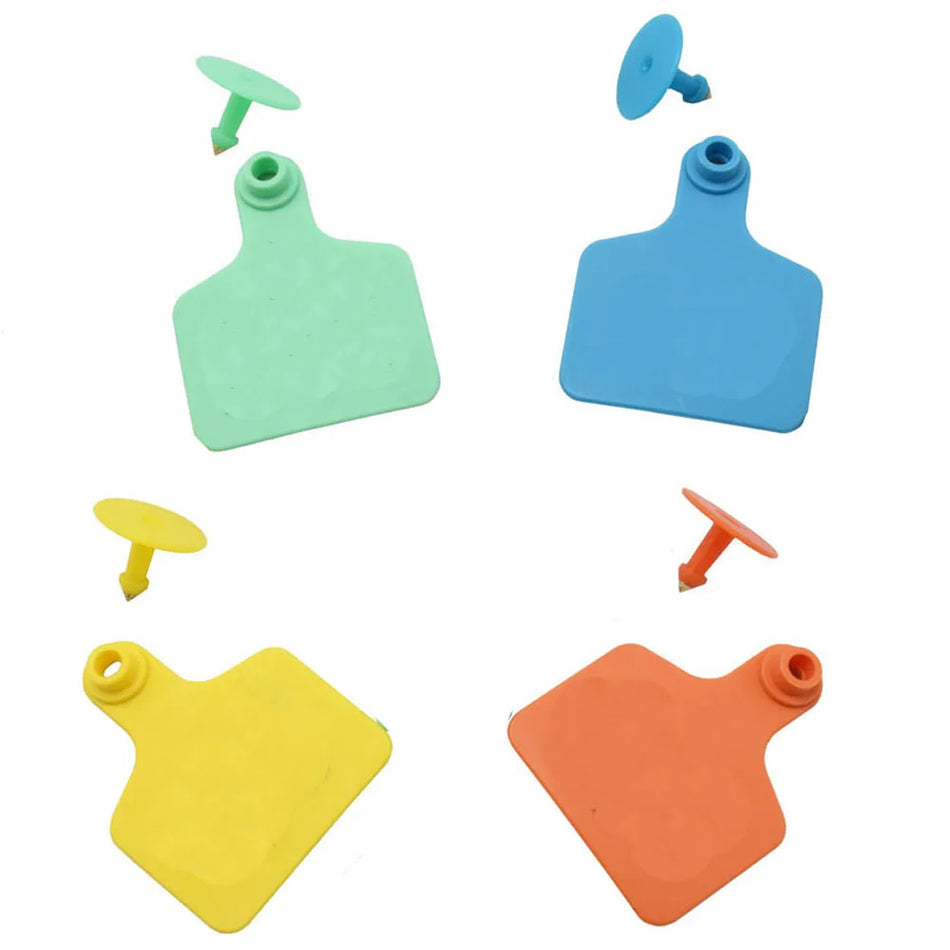 100 Pcs Cow TPU Ear Tag Signs Without Words &ndash; Colorful Tags