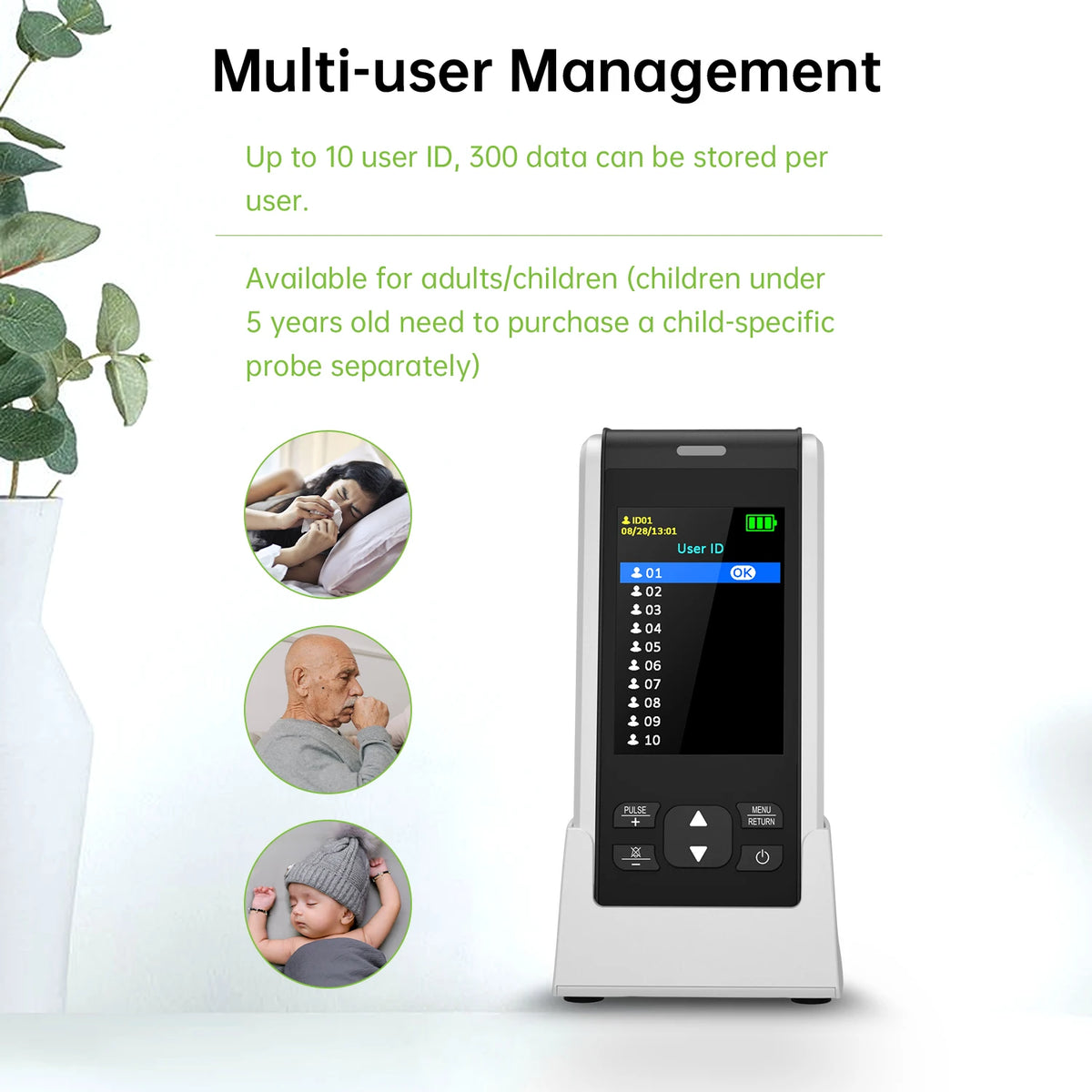 HealthTree Handheld Pulse Oximeter &ndash; Rechargeable Usb
