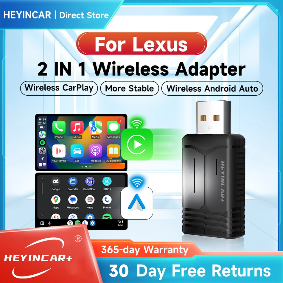 HEYINCAR H-Air 2025 &ndash; 2in1 Wireless Android Auto and Carplay Adapter