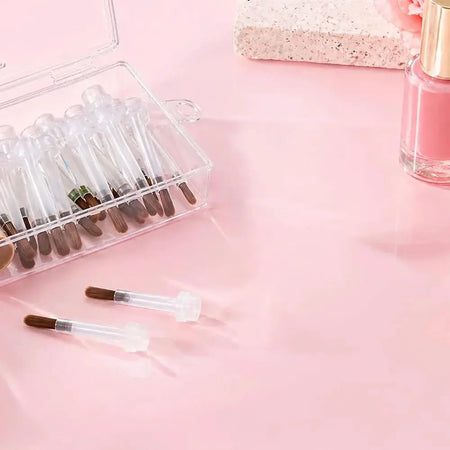 20pcs Disposable Nail Polish Brushes with Box Wood Handle Gel Polish Replacement Brush Box Set for Dip Base Coat Salon Tools by InterCyprus Trading Ltd