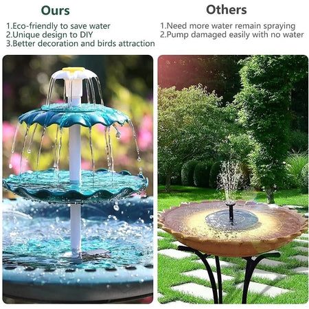 Three Layer Solar Fountain &ndash; 3.5W Pump Detachable Bird Bath
