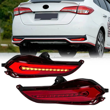 3 Function Rear Bumper Reflector Light for Toyota Yaris 2017 2018 2019 Vios Brake Warning Dynamic Turn Signal Lamps Car Fog by InterCyprus Trading Ltd