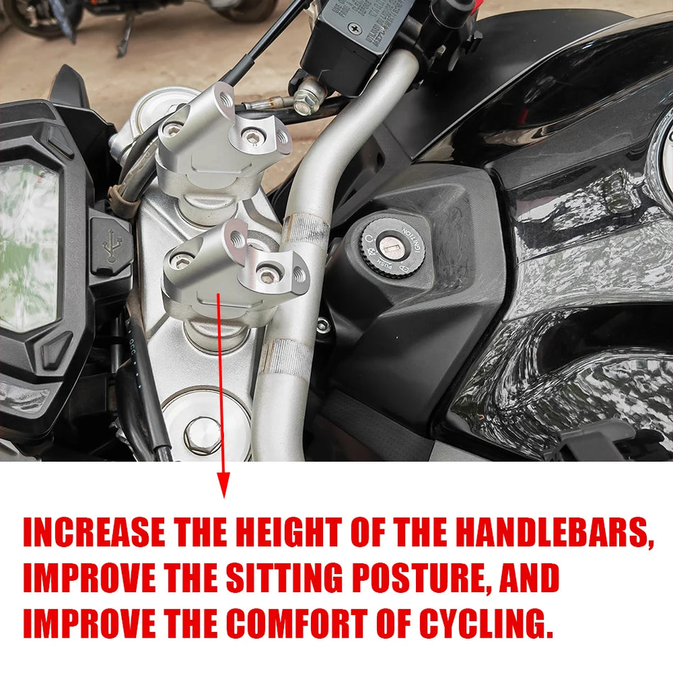 Монтаж за повдигане на кормилото Benelli TRK 702X, увеличение на височината с 3 см, алуминий